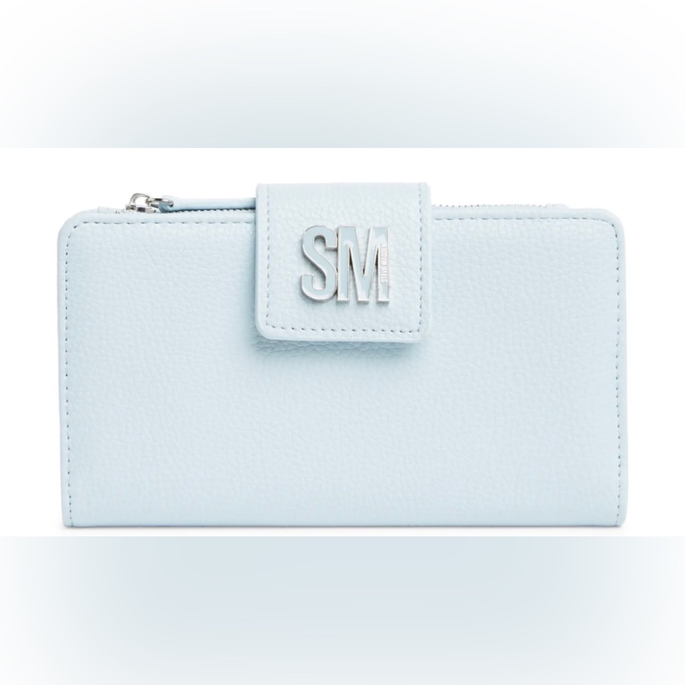 Steve Madden Blindy Smooth Bi-Fold Wallet in Sea Ice NWT OS
